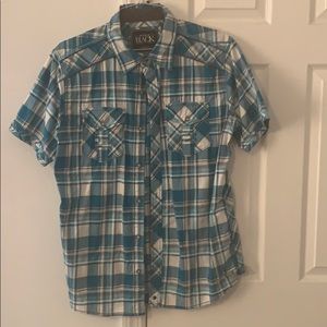 Men’s short sleeve button down L